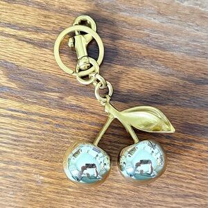 Cherry Bag Charm In Gold NWOT